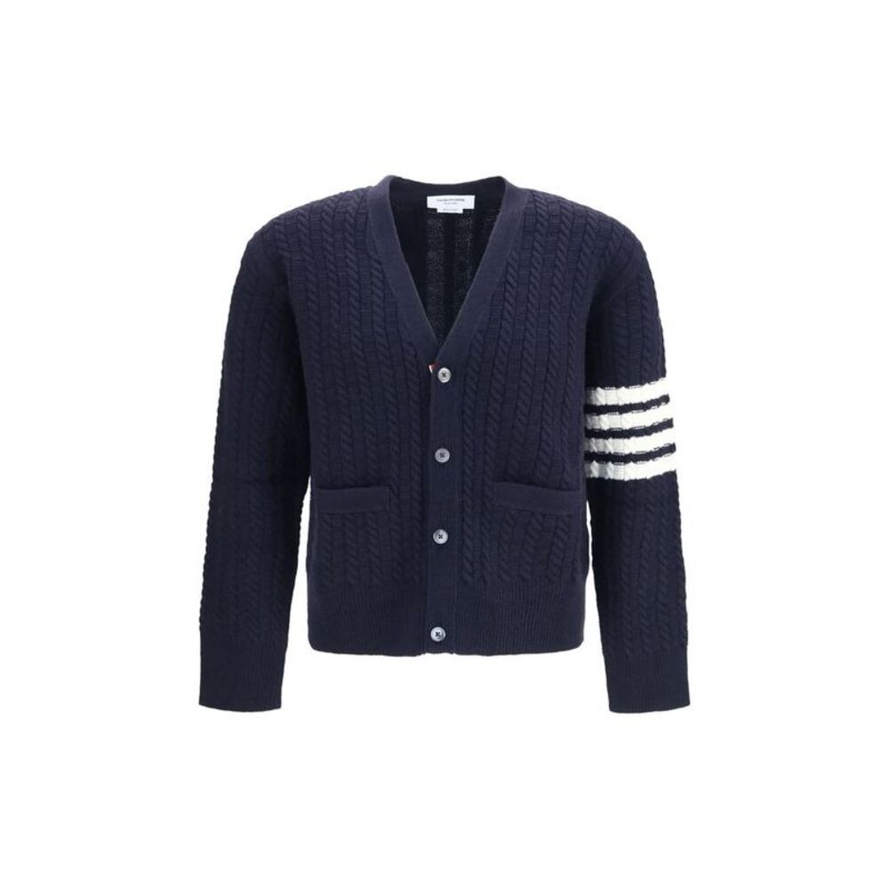 Thom Browne Blue Wool Oves Aries Men's Cardigan